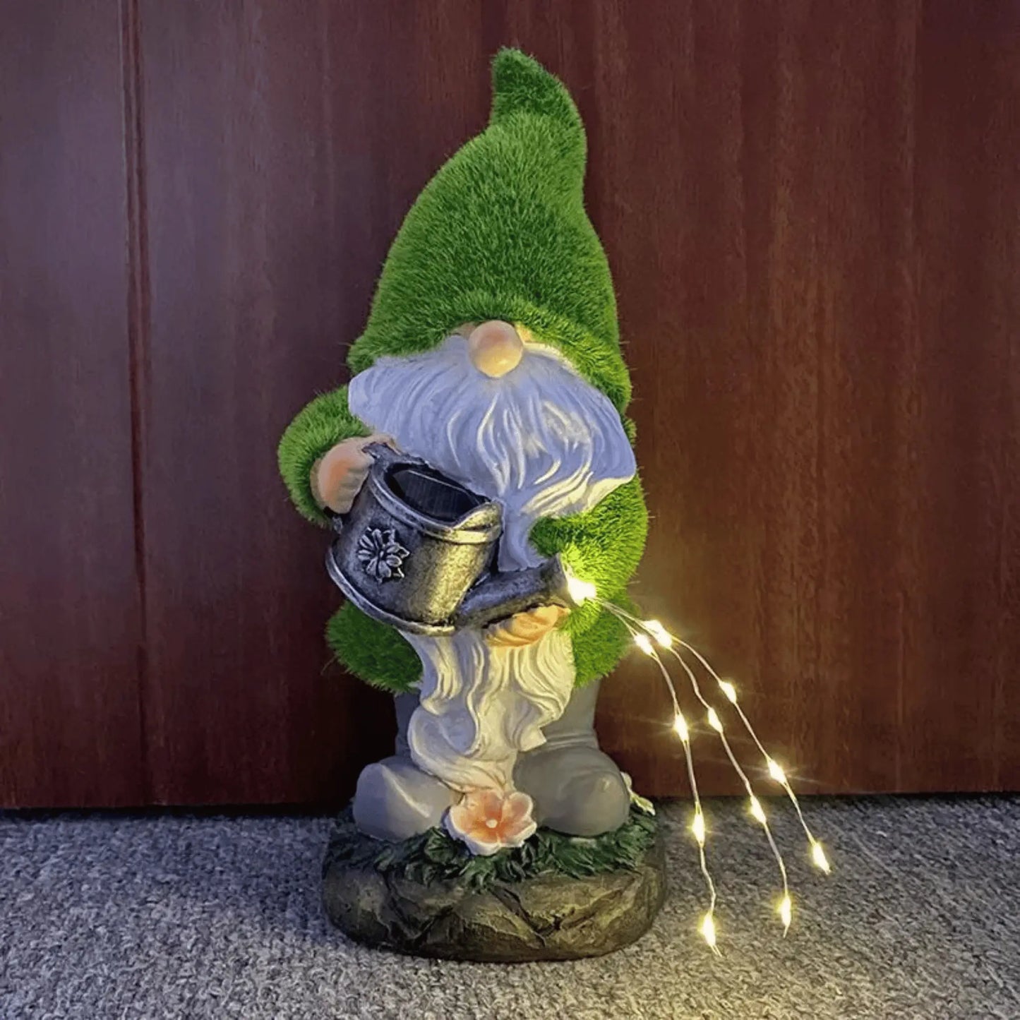 Illuminated Watering Gnome - Garden LED Decor