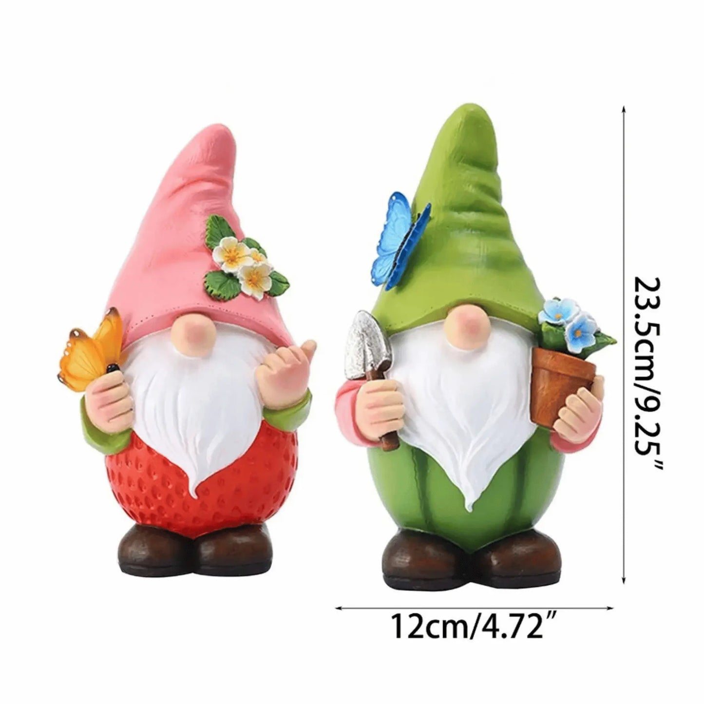 Garden Gnome Duo with LED Glow - Decorative Figurines